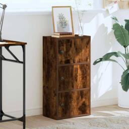 Berkfield Home Bookcase Smoked Oak 40x24x77 cm Engineered Wood in Brown - Size: 40 x 24 x 77 cm - thumbnail 3