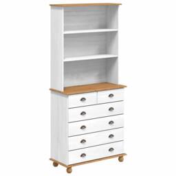 Berkfield Home Hutch ‚ÄúASKIM‚Äù White 91x40x199.5 cm Solid Wood Pine - thumbnail 3