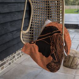 Benjamin Tate Design Egyptian Women On Orange Blanket in Natural - Size: 120 cm x 150 cm - thumbnail 4