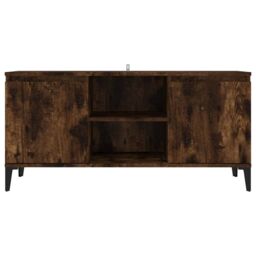 Berkfield Home TV Cabinet with Metal Legs Smoked Oak 103.5x35x50 cm in Brown - thumbnail 5