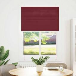 Berkfield Home Pleated Blind Bordeaux Red 90x100 cm Fabric Width 89.4 cm Polyester - thumbnail 3