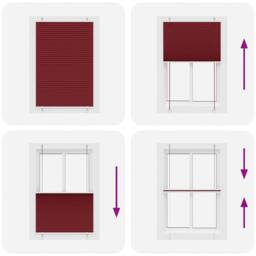Berkfield Home Pleated Blind Bordeaux Red 90x100 cm Fabric Width 89.4 cm Polyester - thumbnail 5