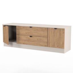 Ready Assembled 2 U Norway 2 Door 2 Drawer Superwide TV Unit (Ready Assembled) in Beige - thumbnail 6