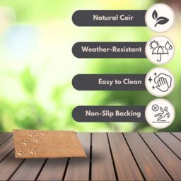 Marco Paul Tan Coir Paw Prints Nonslip Doormat 45x75cm in Brown - Size: Medium - thumbnail 3