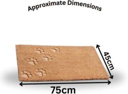 Marco Paul Tan Coir Paw Prints Nonslip Doormat 45x75cm in Brown - Size: Medium - thumbnail 7
