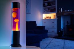 Nova Lighting Nova Lava Lamp Purple Liquid/Yellow Wax in Black - Size: Medium