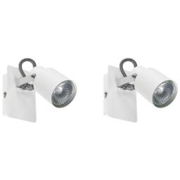 Wyld and Coco Set of 2 White Metal Swing-Arm Wall Lamps 1-Light Cone Shade - thumbnail 2