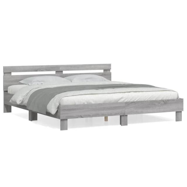 Berkfield Home Bed Frame without Mattress Grey Sonoma 160x200 cm - image 1