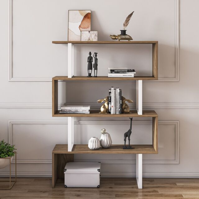Decorotika Adriana Modern Bookcase Bookshelf Shelving Unit in Dark Brown - image 1