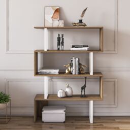 Decorotika Adriana Modern Bookcase Bookshelf Shelving Unit in Dark Brown - thumbnail 1