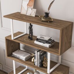 Decorotika Adriana Modern Bookcase Bookshelf Shelving Unit in Dark Brown - thumbnail 3