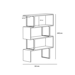 Decorotika Adriana Modern Bookcase Bookshelf Shelving Unit in Dark Brown - thumbnail 4
