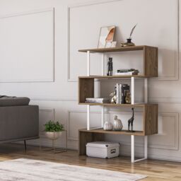 Decorotika Adriana Modern Bookcase Bookshelf Shelving Unit in Dark Brown - thumbnail 2