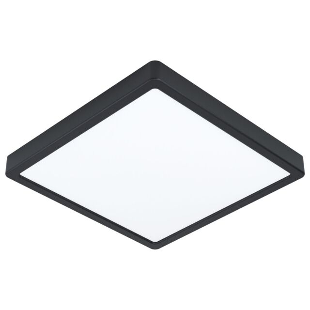 Loops Wall Flush Ceiling Light Colour Black Shade White Plastic Bulb LED 20W Included - image 1