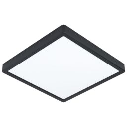 Loops Wall Flush Ceiling Light Colour Black Shade White Plastic Bulb LED 20W Included - thumbnail 1