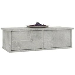 Berkfield Home Wall-mounted Drawer Shelf Concrete Grey 60x26x18.5 cm Engineered Wood - thumbnail 3