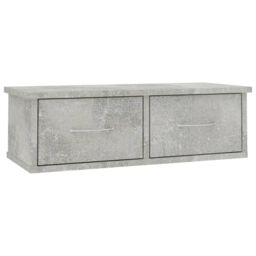 Berkfield Home Wall-mounted Drawer Shelf Concrete Grey 60x26x18.5 cm Engineered Wood - thumbnail 2