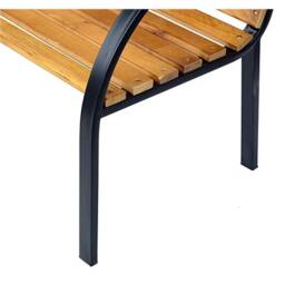 Nordara 2 Seater Garden Bench Metal Frame Wooden in Brown - Size: 100 cm x 60 cm - thumbnail 4