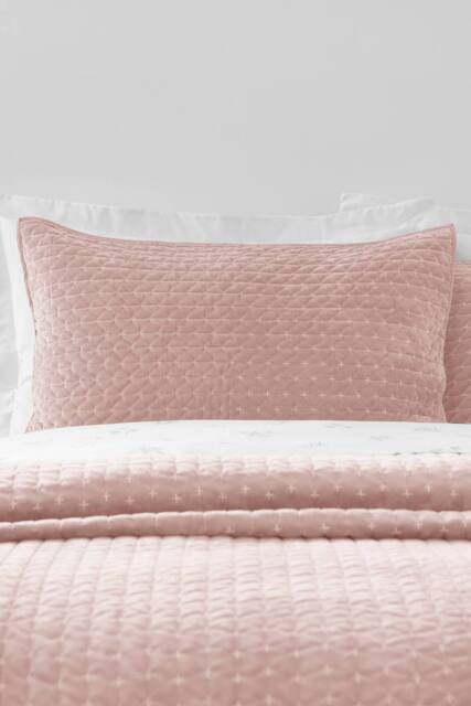 Bianca 'Attica Velvet' Embroidered Pillow sham Pair in Pink - Size: Standard Pillow Case - image 1