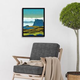 "Artery8 Wall Art Print The Storr Isle Of Skye Scottish Landscape Art Framed in Black - Size: W12"" x H16""" - thumbnail 2