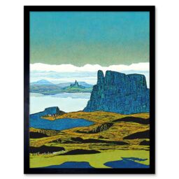 "Artery8 Wall Art Print The Storr Isle Of Skye Scottish Landscape Art Framed in Black - Size: W12"" x H16""" - thumbnail 1