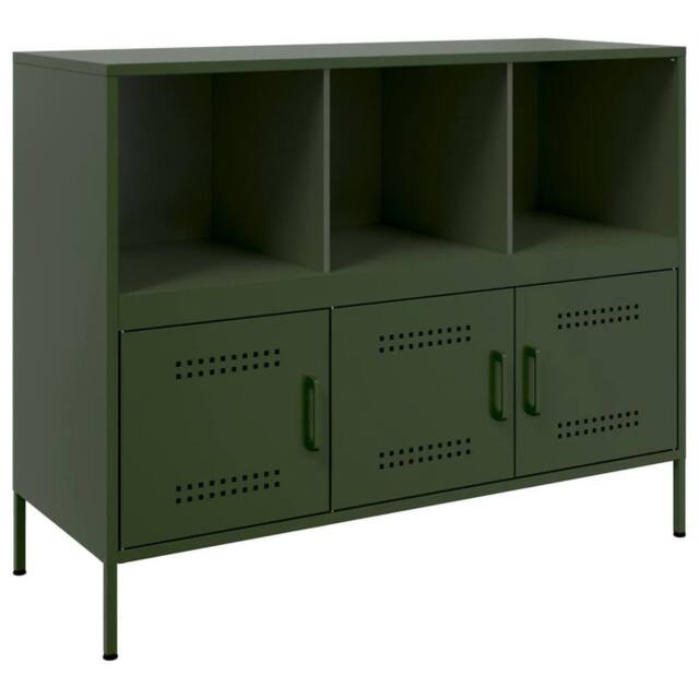 Berkfield Home Sideboard Olive Green 100.5x39x79 cm Steel - image 1