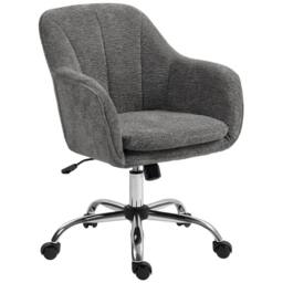 STILVORA Grey Velvet-Feel Office Chair with Rocking Motion - thumbnail 5