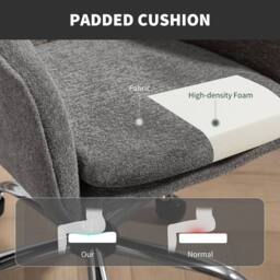 STILVORA Grey Velvet-Feel Office Chair with Rocking Motion - thumbnail 7
