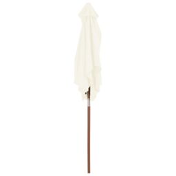 Berkfield Home Outdoor Parasol with Wooden Pole 150x200 cm Sand in Beige - thumbnail 5