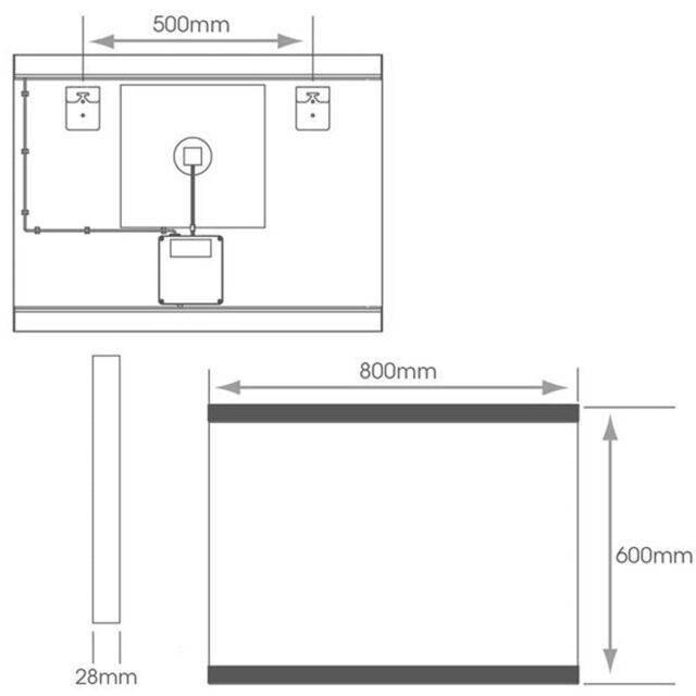 Loops 800 x 600mm LED Bathroom Mirror & Bluetooth Speaker -IP44 Demister Tunable White - image 1