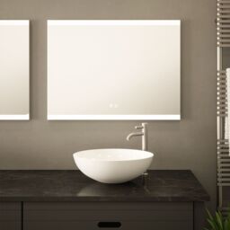 Loops 800 x 600mm LED Bathroom Mirror & Bluetooth Speaker -IP44 Demister Tunable White - thumbnail 3