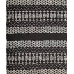 Wyld and Coco Leather Area Rug Black White Rectangle 140 x 200 Hand-Loomed - Size: 140 cm x 200 cm - thumbnail 2