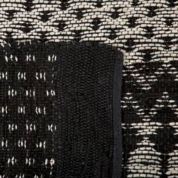 Wyld and Coco Leather Area Rug Black White Rectangle 140 x 200 Hand-Loomed - Size: 140 cm x 200 cm - thumbnail 5