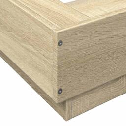 Berkfield Home Modern Bed Frame without Mattress Sonoma Oak 100x200 cm in Light Tan - thumbnail 7