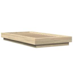 Berkfield Home Modern Bed Frame without Mattress Sonoma Oak 100x200 cm in Light Tan - thumbnail 1