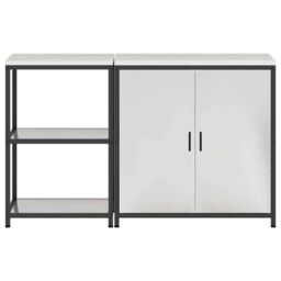 Berkfield Home with Shelf with Storage Adjustable 2 pcs Stainless steel in Silver - thumbnail 8