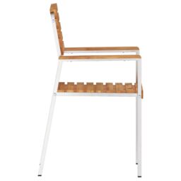 Berkfield Home Stacking Garden Chairs 6 pcs 54.5x56x89 cm Solid Wood Teak in Brown - thumbnail 6