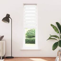 Berkfield Home Zebra Blind White 55x200 cm Fabric Width 50.9 cm Polyester - thumbnail 1