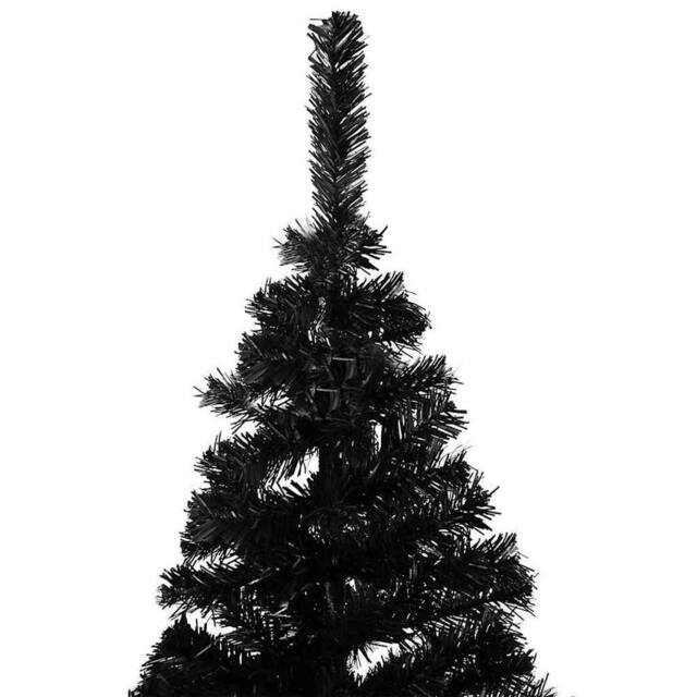 Berkfield Home Beautiful Artificial Pre-lit Christmas Tree with Ball Set Black 1 - image 1