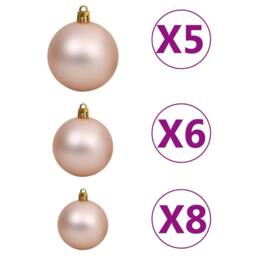 Berkfield Home Beautiful Artificial Pre-lit Christmas Tree with Ball Set Black 1 - thumbnail 8