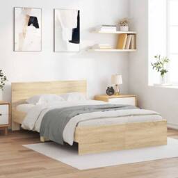 Berkfield Home Bed Frame without Mattress Sonoma Oak 120x190 cm Small Double in Light Tan - thumbnail 2