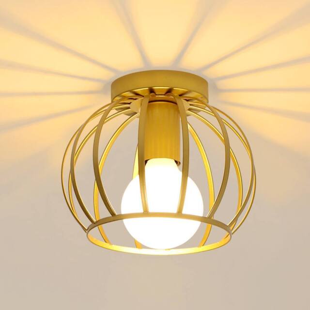 COMELY Vintage Ceiling Light, Semi Flush Mount Gold Ceiling Light, Base E27 - image 1
