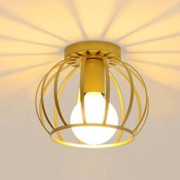 COMELY Vintage Ceiling Light, Semi Flush Mount Gold Ceiling Light, Base E27