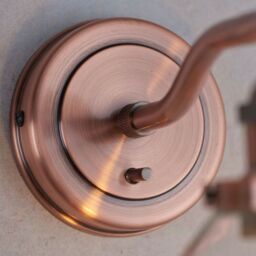 Loops Ceiling Pendant & 2x Matching Wall Light Pack Aged Copper & Clear Glass Shade - thumbnail 5