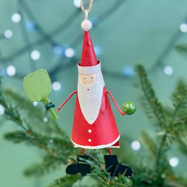 The Alphabet Gift Shop Padel Ball Santa Bauble in Red