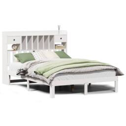 Berkfield Home Decorative Bookcase Bed without Mattress White 140x190cm Solid Wo - Size: 140x190 cm - thumbnail 3