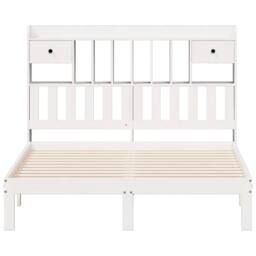 Berkfield Home Decorative Bookcase Bed without Mattress White 140x190cm Solid Wo - Size: 140x190 cm - thumbnail 4