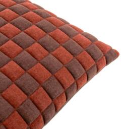 Furn Softie Checkerboard Quilted Cushion in Terracotta - Size: 50 cm x 50 cm - thumbnail 4