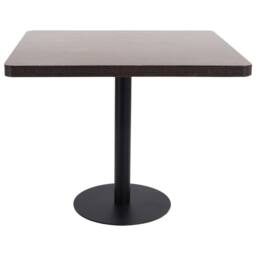 Berkfield Home Elegant Bistro Table Dark Brown 80X80 cm MDF - thumbnail 3