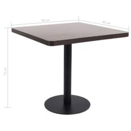 Berkfield Home Elegant Bistro Table Dark Brown 80X80 cm MDF - thumbnail 6